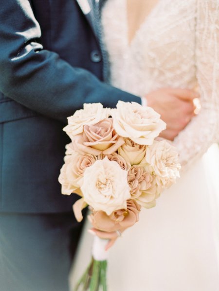 Pink white roses flowers bouquet