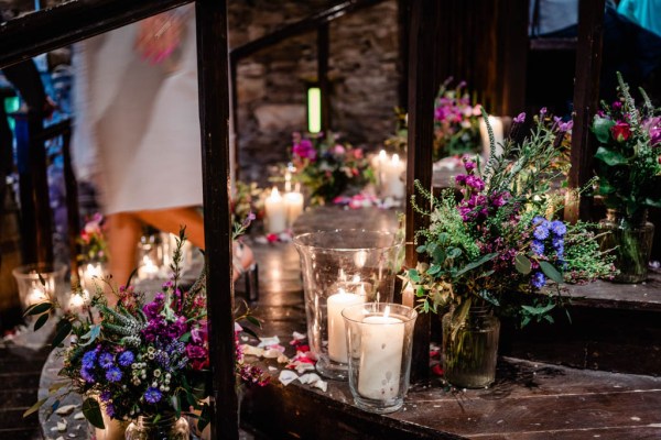 Candles and flowers lit lighting