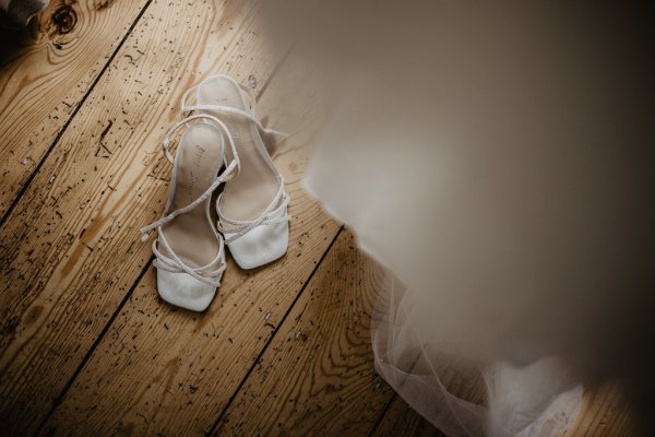 Dress and bridal heel/shoes detail