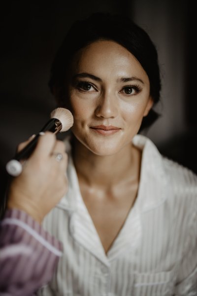 Bride getting her makeup done MUA