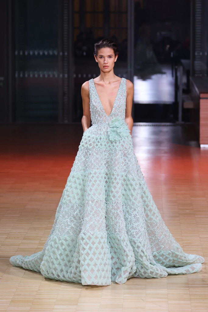 Elie Saab blue wedding dress