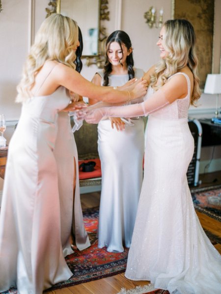 Bride and bridesmaids