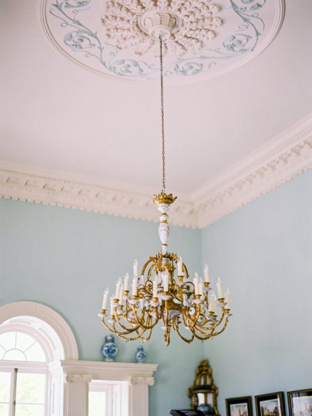 Chandelier hanging ballroom