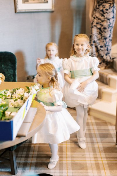 Little children playing before wedding ceremony