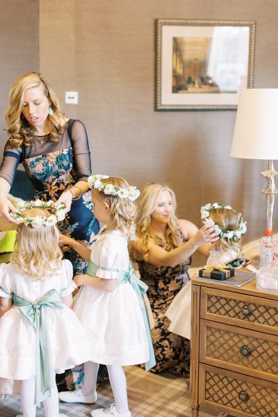 Little children playing before wedding ceremony