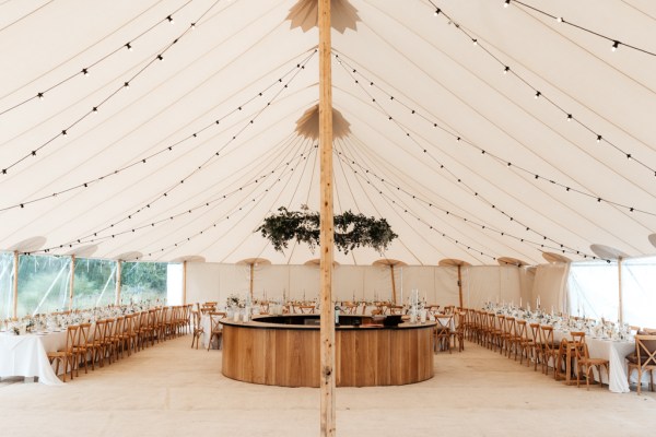 Empty dining room bar detail marquee/tent