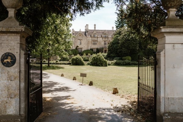 Exterior wedding venue setting gates