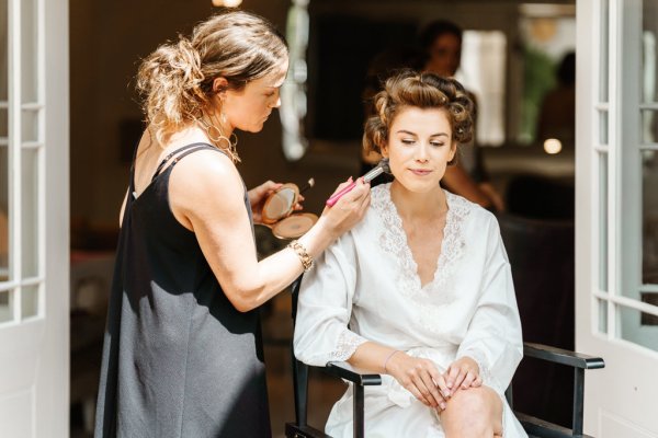 Bride getting her makeup done MUA