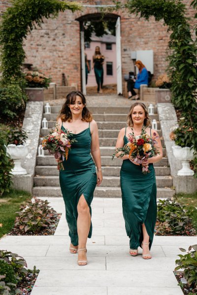 Green dress bridesmaids