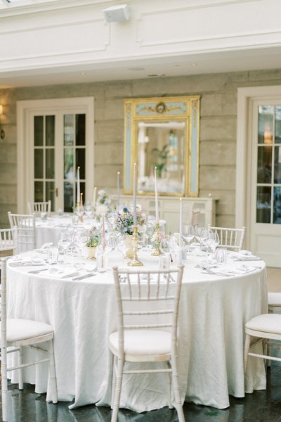 Empty white dining room