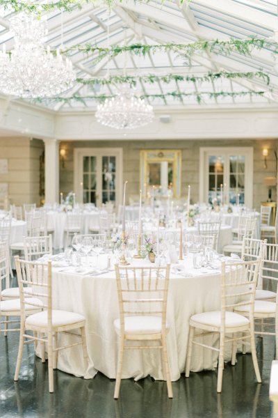 Empty white dining room