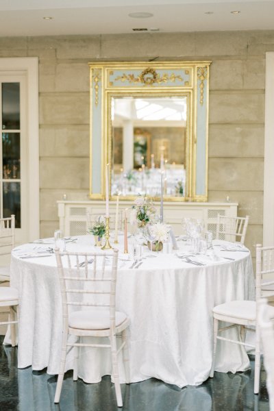 Empty white dining room