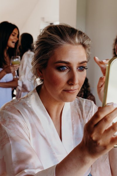 Bridesmaid gets ready