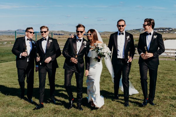 Bride groomsmen flowers