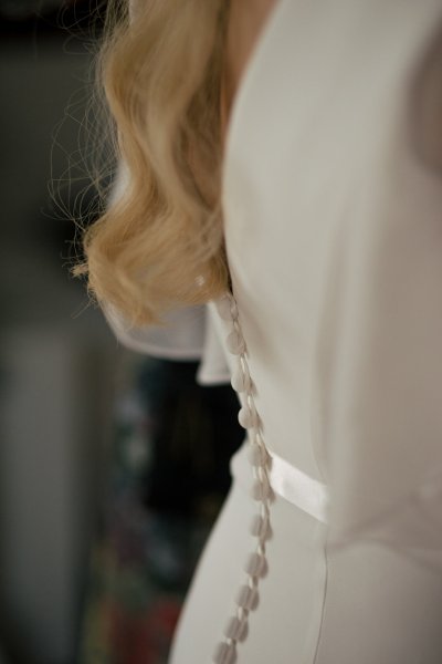 Back of bridal gown/dress detail