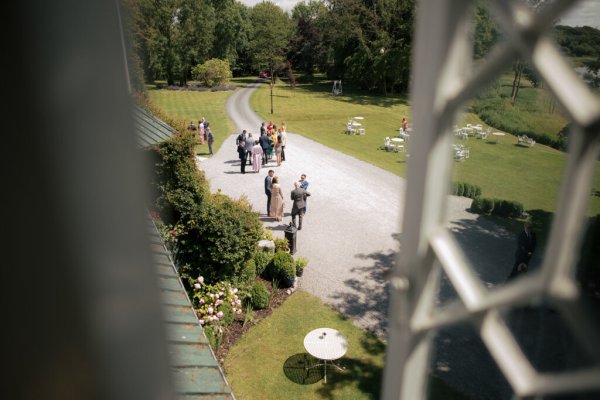 Guests outside venue