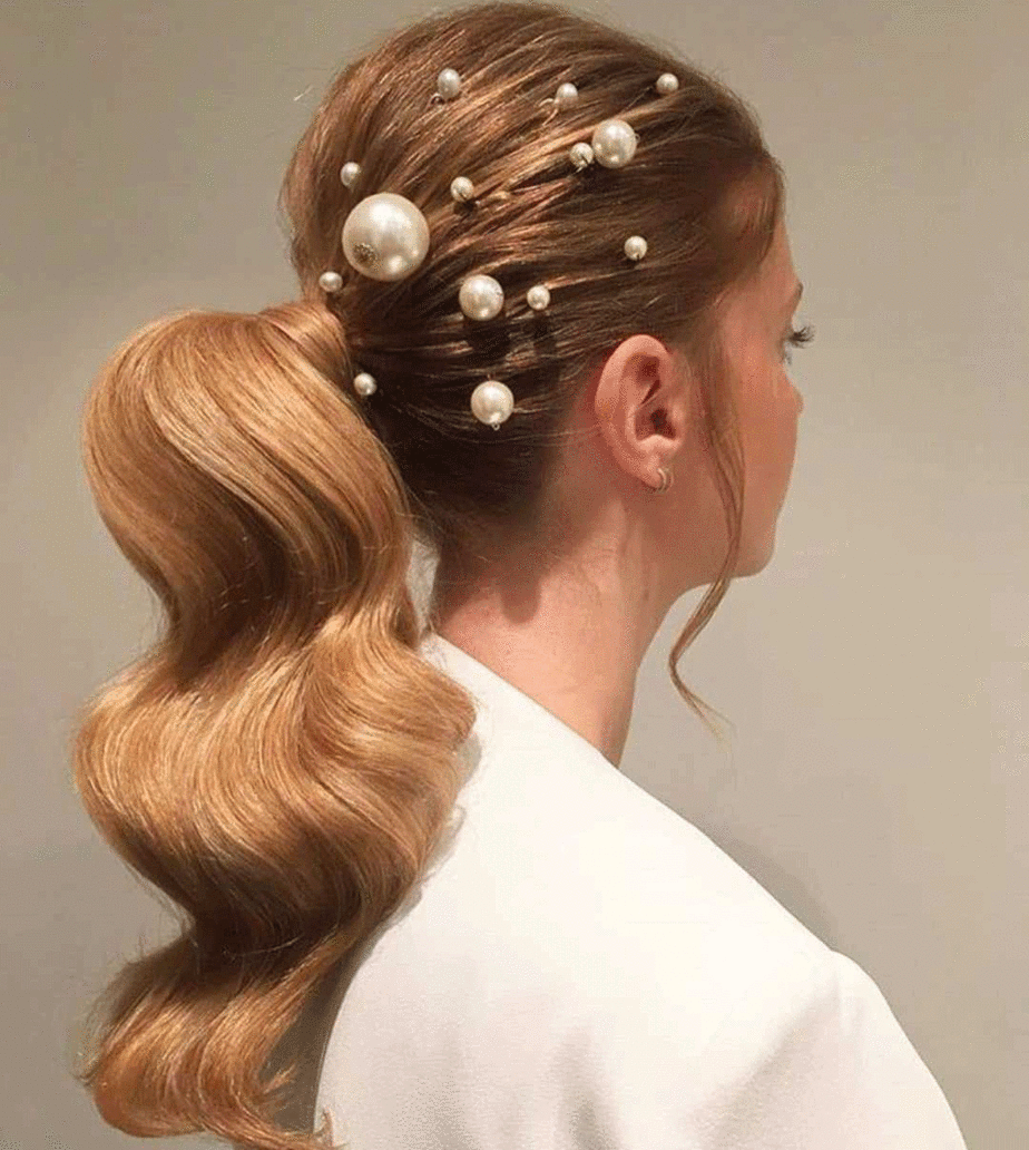 pearl bridal hair