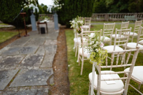 Empty ceremonial chairs setting