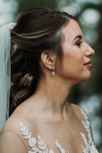 Up close shot of bride