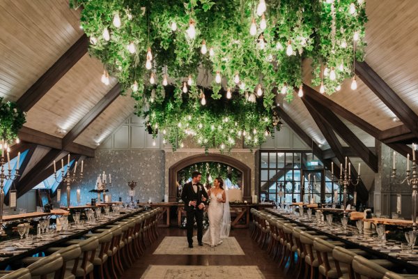 Bride and groom ceremonial room interior champagne wine prosecco