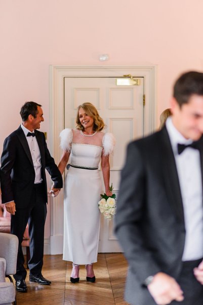 Bride groom enter ceremonial room