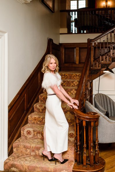 Bride on the staircase stairs