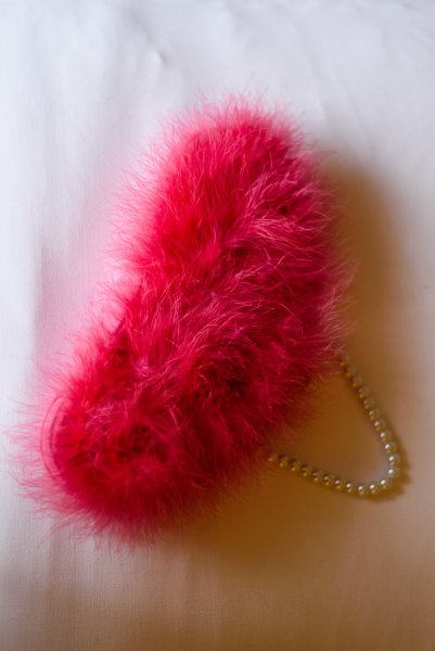 Fluffy red purse handbag