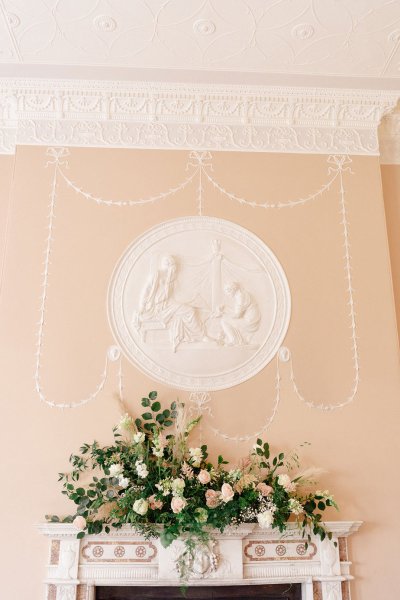 Mantelpiece detail design flowers