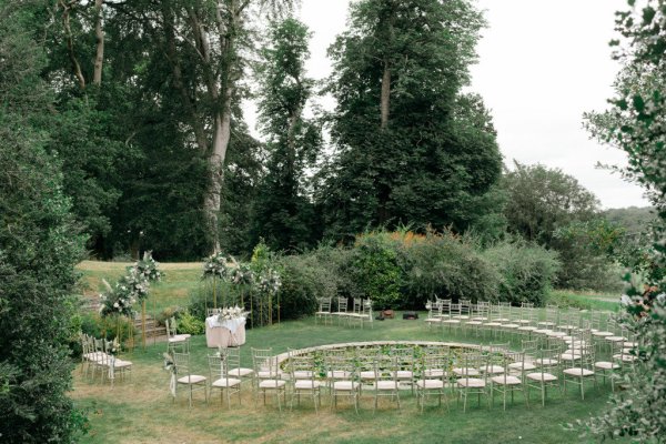 Empty ceremonial seating area display