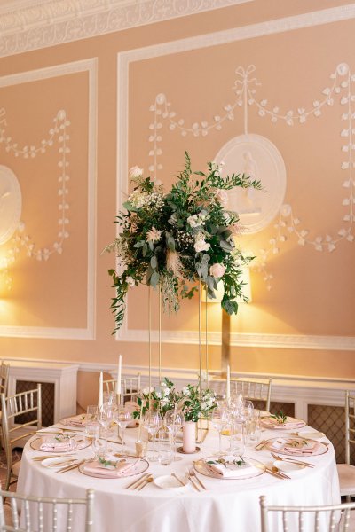 Interior floral table setting display