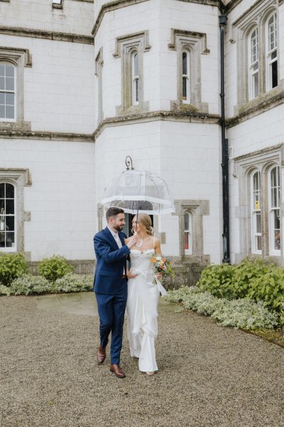 Bride and groom exterior shot