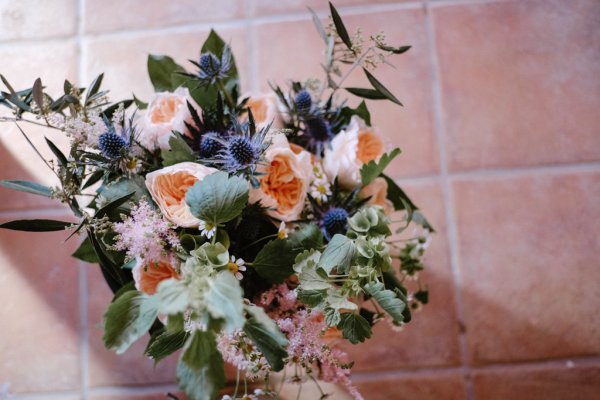 Close up of flowers bouquet roses