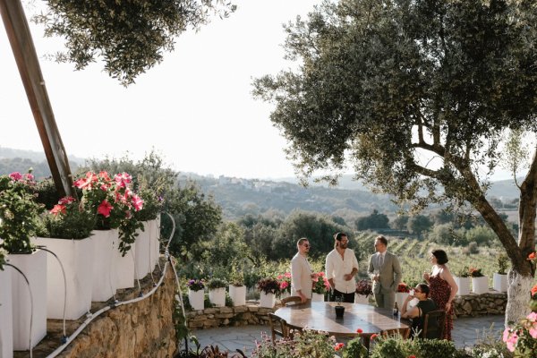 Guest atmosphere landscape on cliff mountain balcony setting