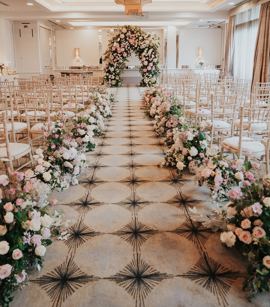 floral backdrop ceremony arch wedding 