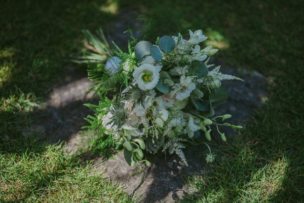 Bouquet flowers close up grass