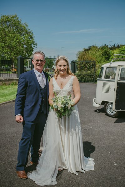 Father of the bride smile for the camera