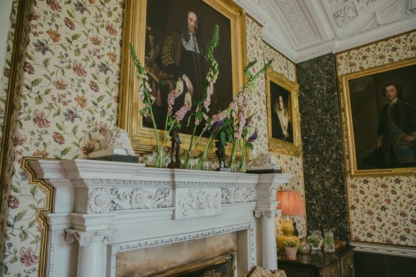 Interior portrait and garden fireplace detail