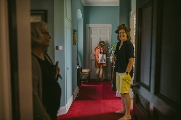 Smiling woman getting ready