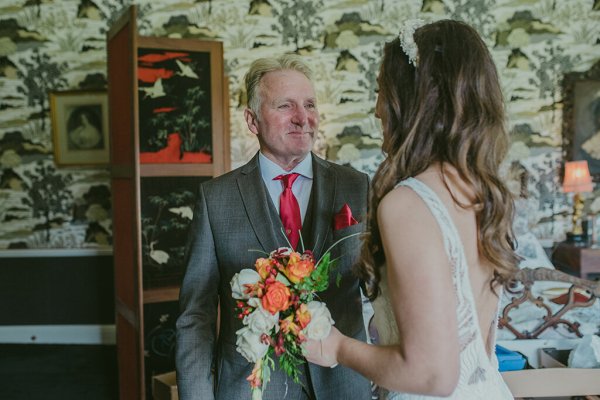 Father of the bride emotional flowers/roses