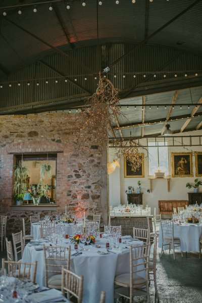 Empty interior dining room table setting