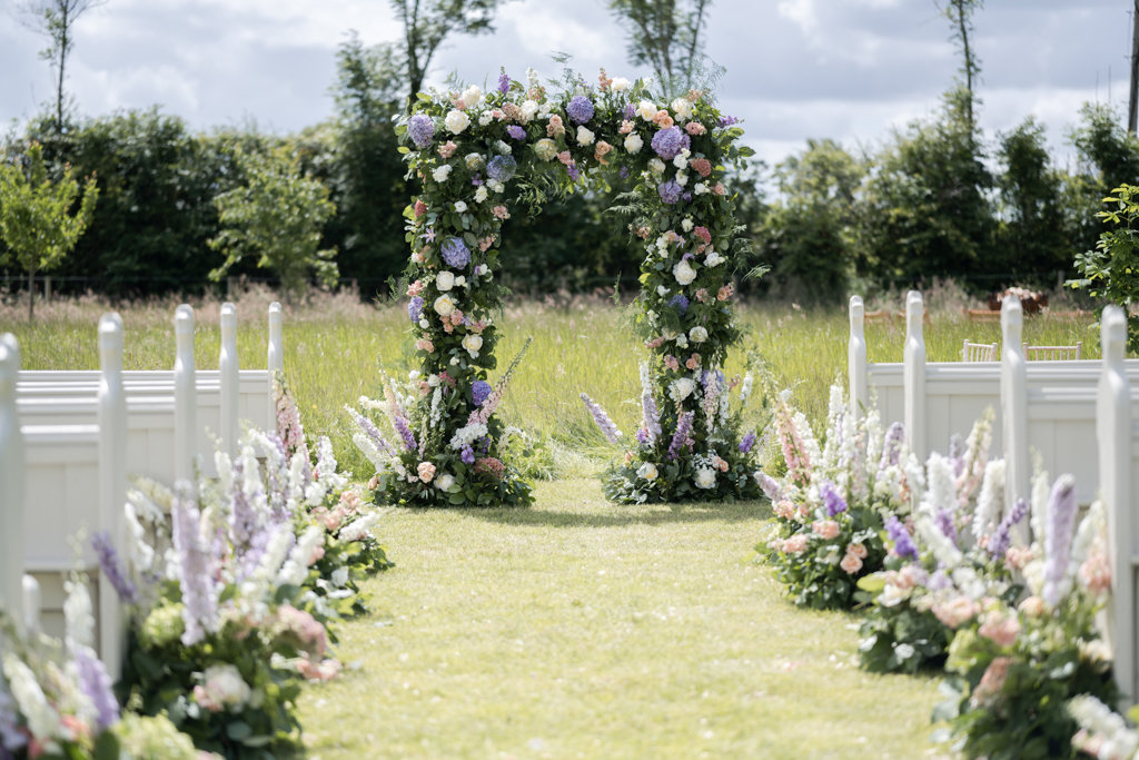 floral arch ceremony backdrop