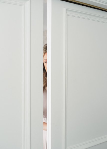 Peek through door that is ajar