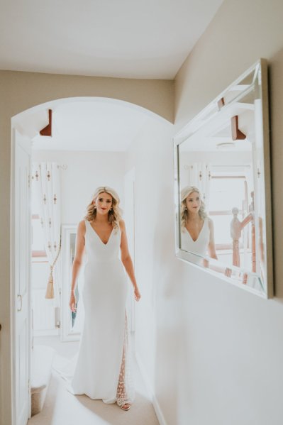 Bride reflection in mirror