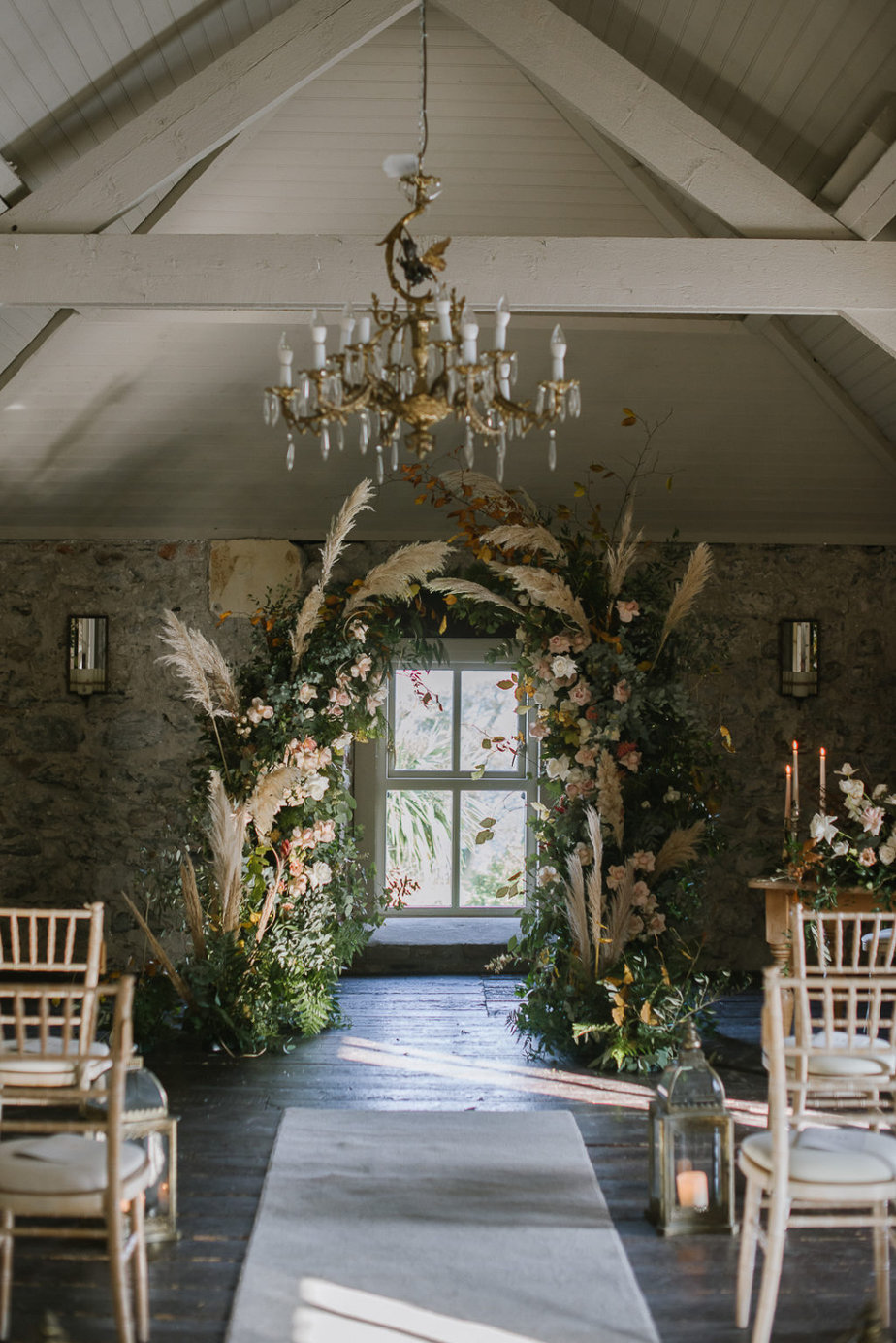 floral arch ceremony backdrop