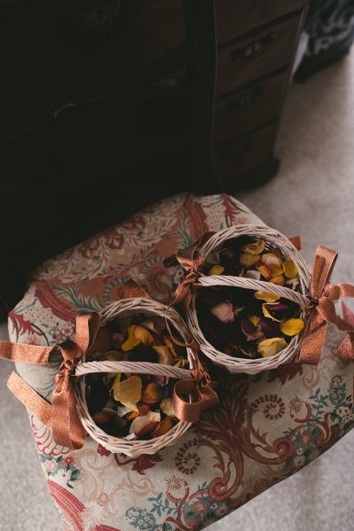 Confetti flower baskets for flower girls