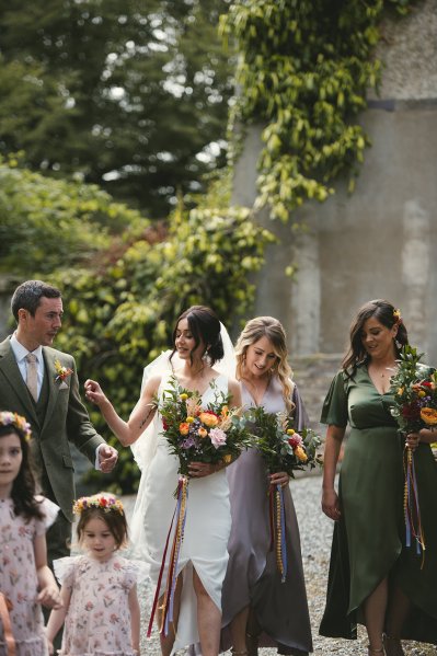 Bride and bridesmaids