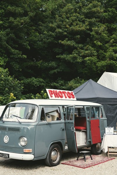 Photo booth for guests wedding car