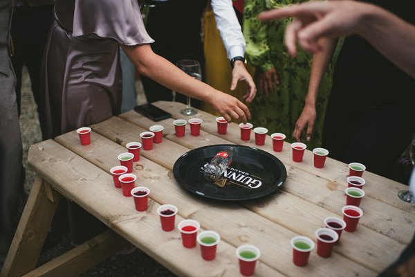 Beer pong drinking game shots