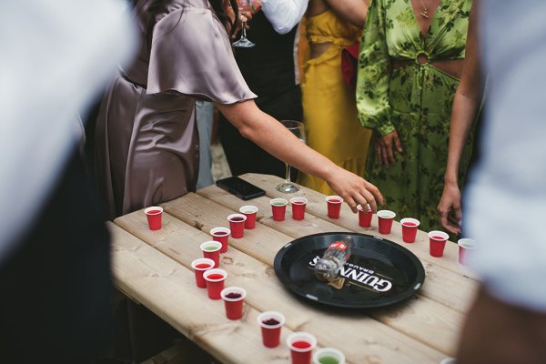 Beer pong drinking game shots