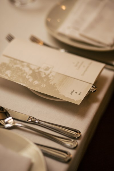 Close up of dining room cutlery detail